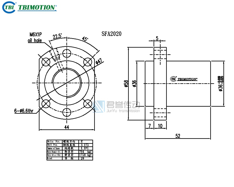 TBI滾珠絲桿SFAR2020A1D